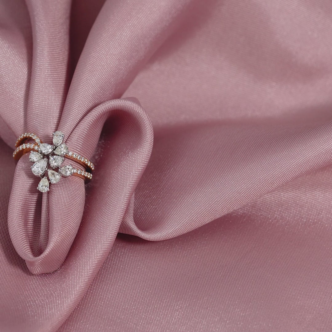 Radiant Flower Diamond Ring