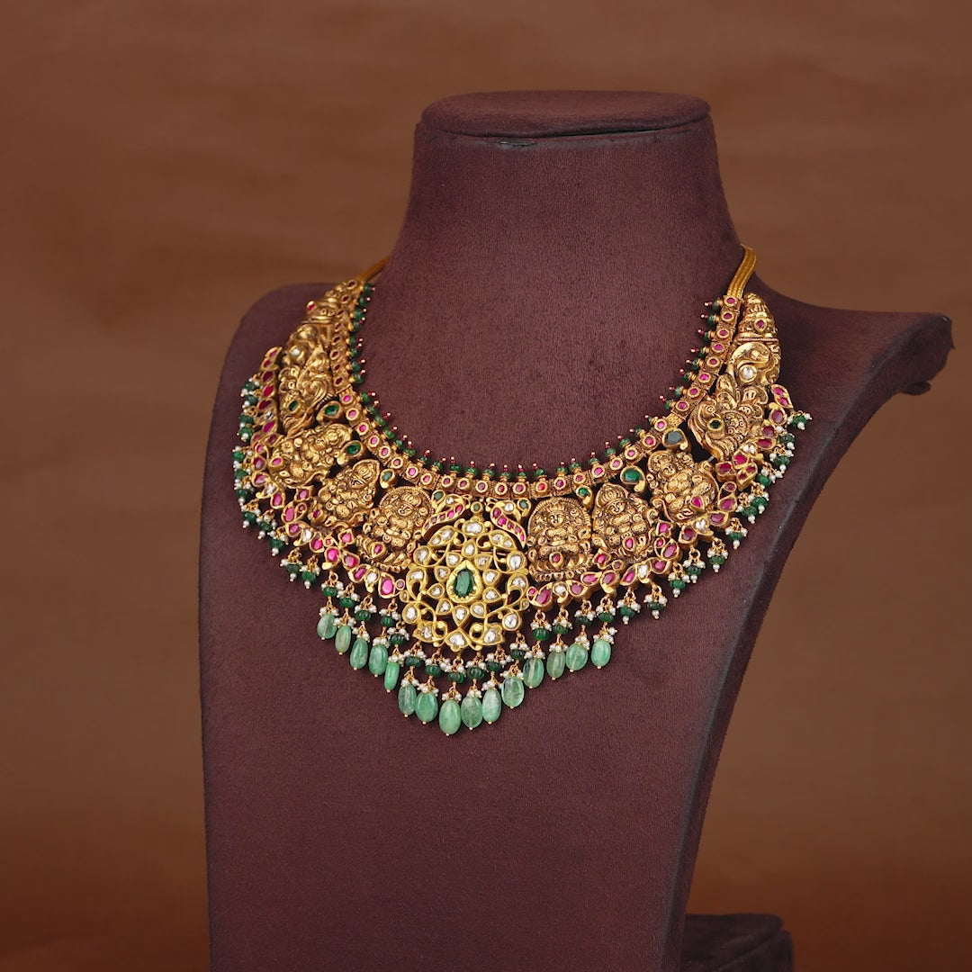 Goddess Lakshmi Gold Necklace
