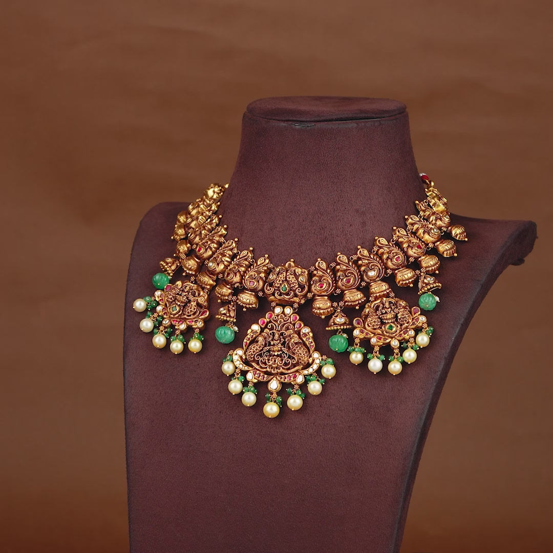 Traditional Gold Nakshi Necklace