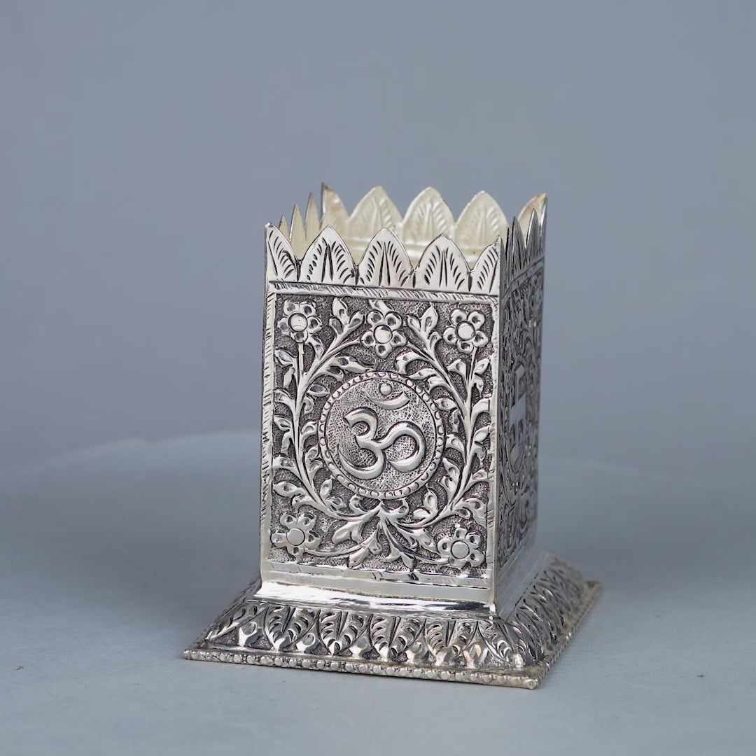 Divine Silver Antique Tulsi Pot