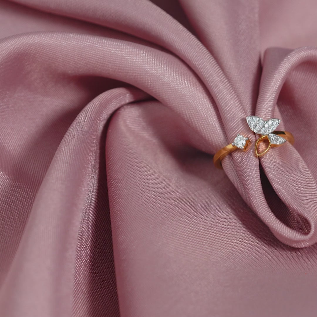 Twin Flower diamond Ring