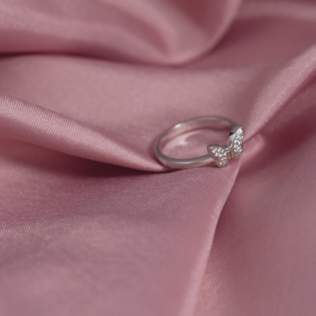 White Gold Butterfly Diamond Ring