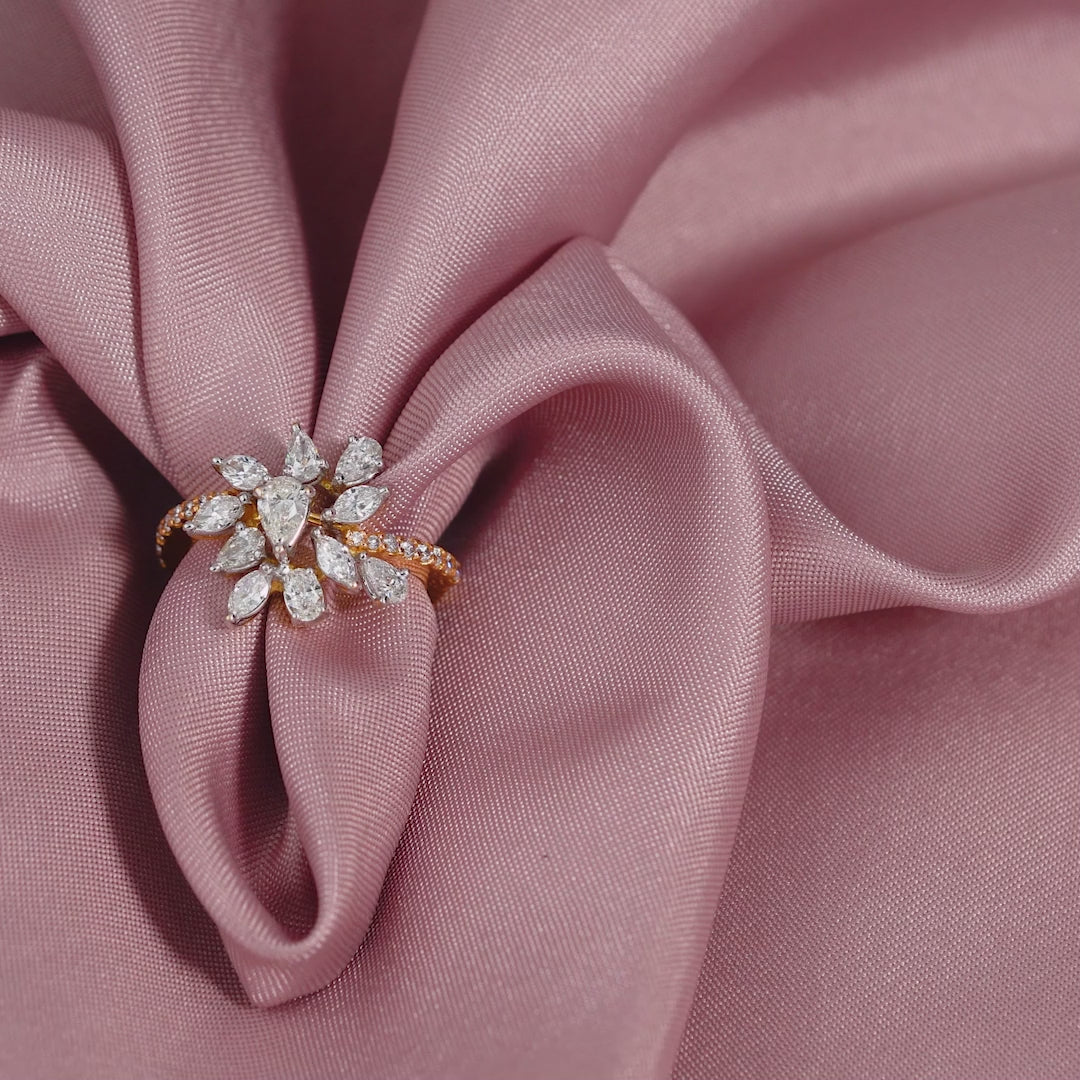 Floral Rose Gold Diamond ring