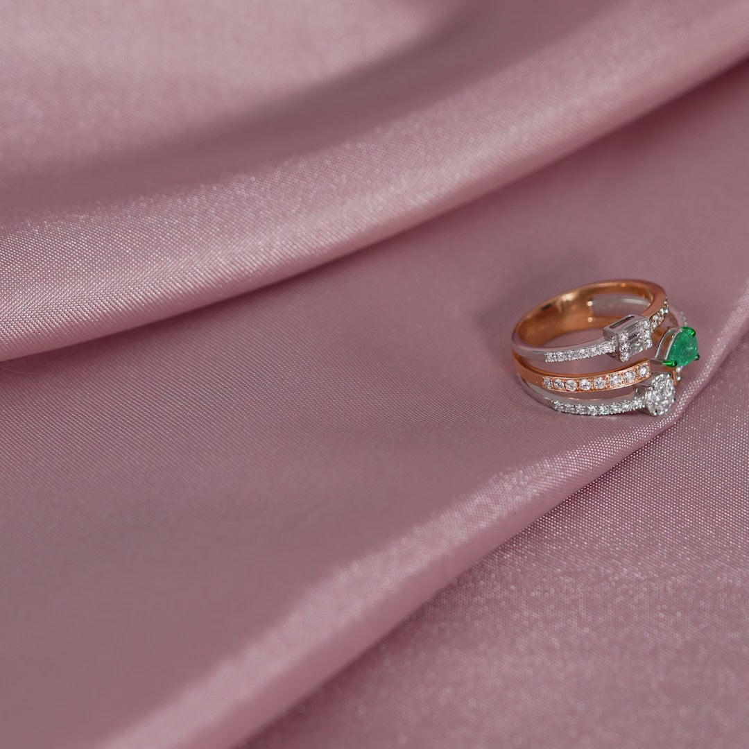 Triadic Solitaire Diamond Ring