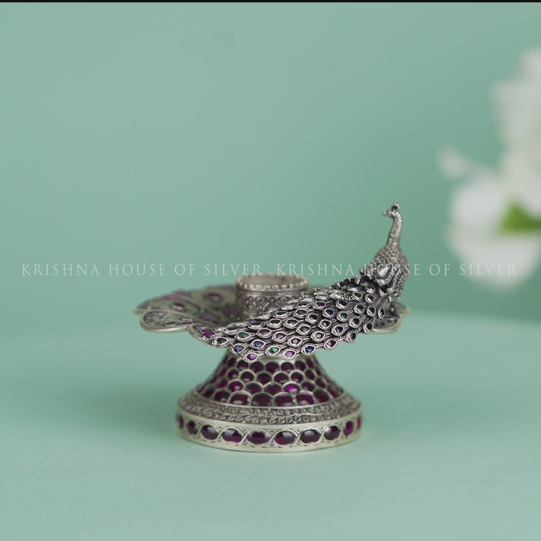 Delicately Stone Crafted 92.5 Silver Dhoop Stand