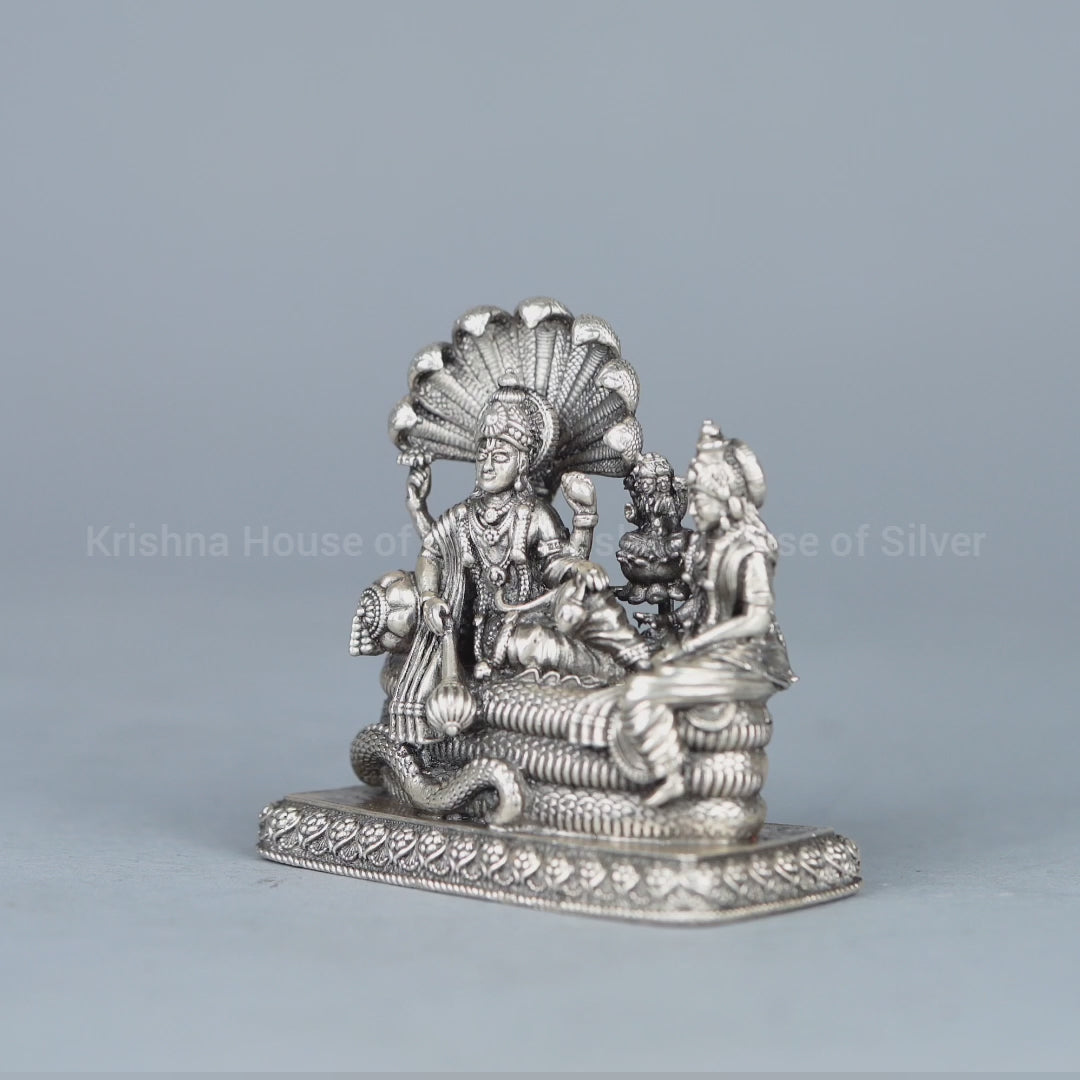 Vishnu Laxmi With Sesha Naga Idol  In Silver