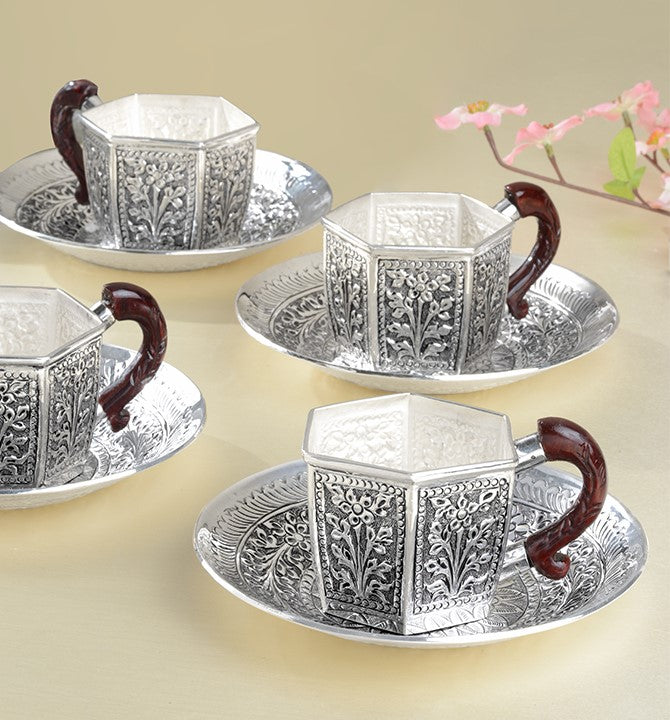 Antique Pure Silver Caffeine Cup