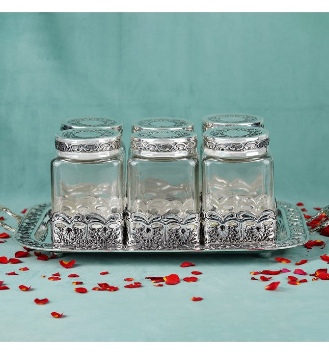 Pure Silver Glass Jar