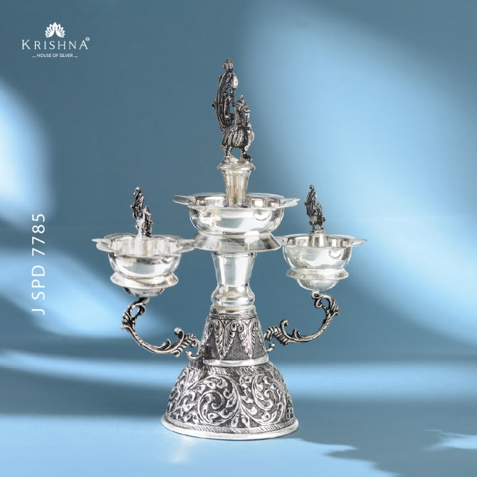 Krishna's Silver Deepam Stand
