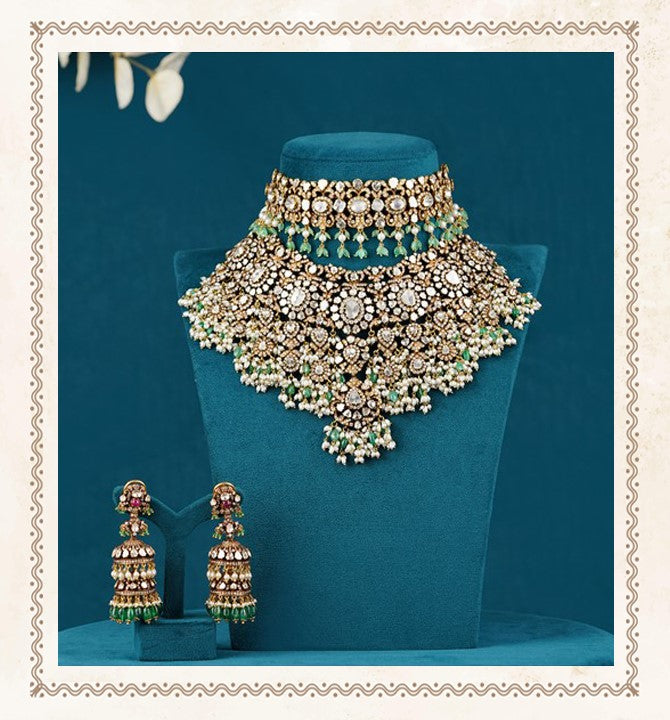 Detachable Bridal Polki Choker Set