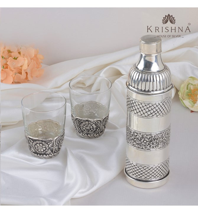 Water Bottle With A Pair of Glasses