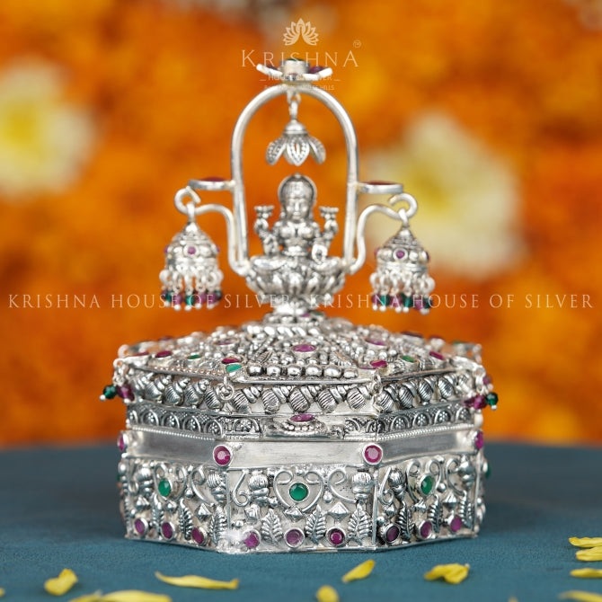 Sacred Laxmi Silver Box for Shrine