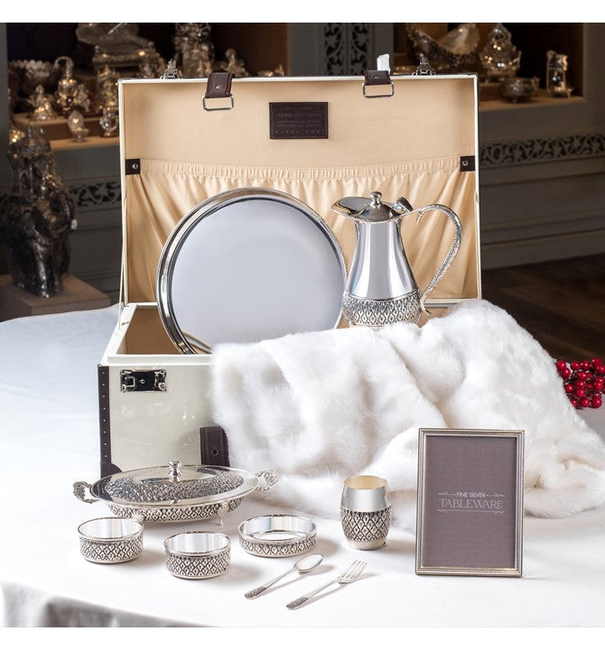Classic Dinner set crafted using silver – Krishna Jewellers Pearls and ...