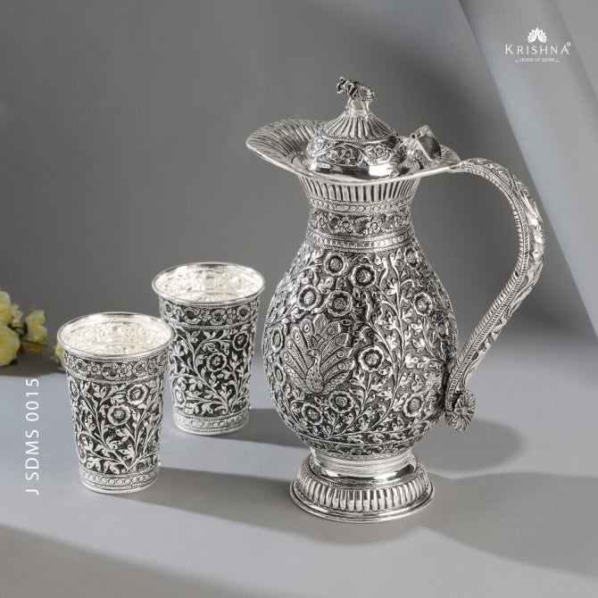 Nakshi & Antique Silver Jug Glass Set