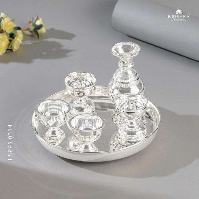 Divine Silver Puja Thali Set