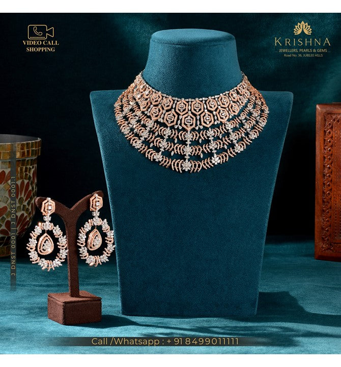 Swanky Diamond Choker Sets in Rose Gold