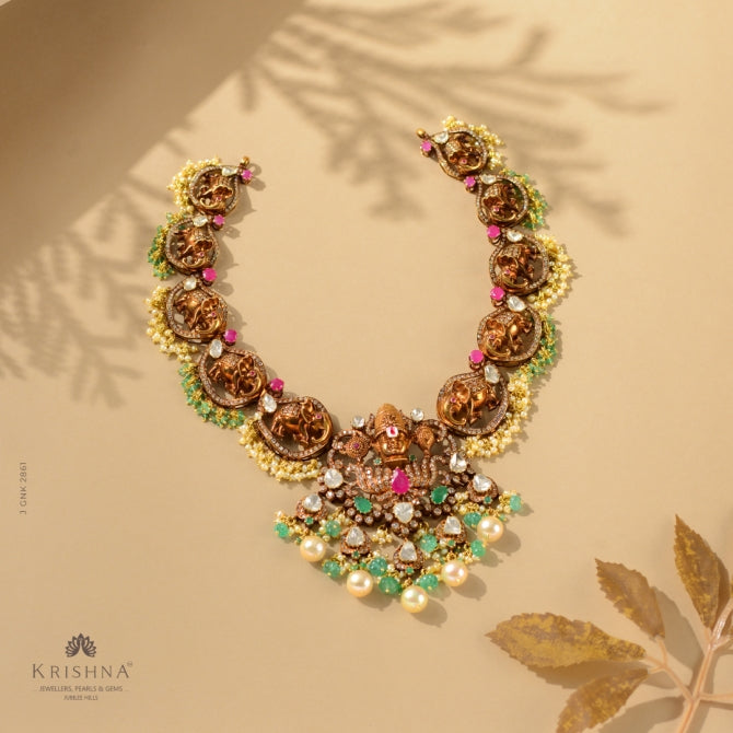 Splendid Temple Polki Necklace