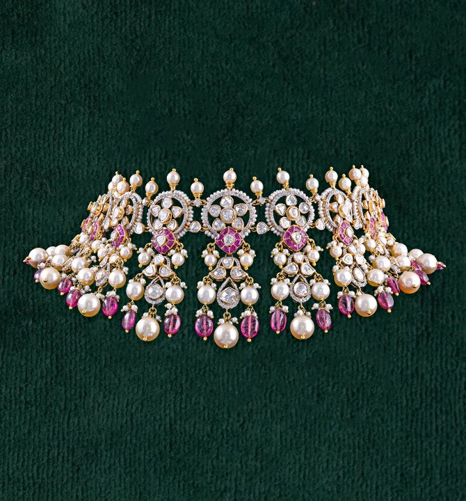 Ruby Gold Choker Necklace