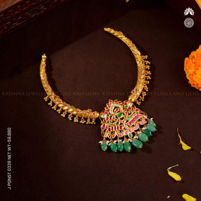 22K Floral Kanti Necklace