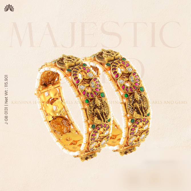 Temple Elegance 22k Bangles