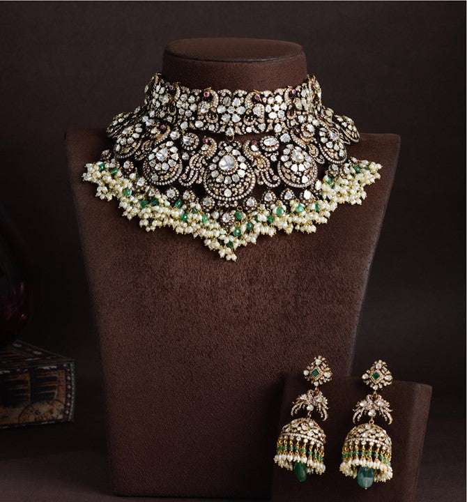 Victorian Polki Choker Necklace Sets