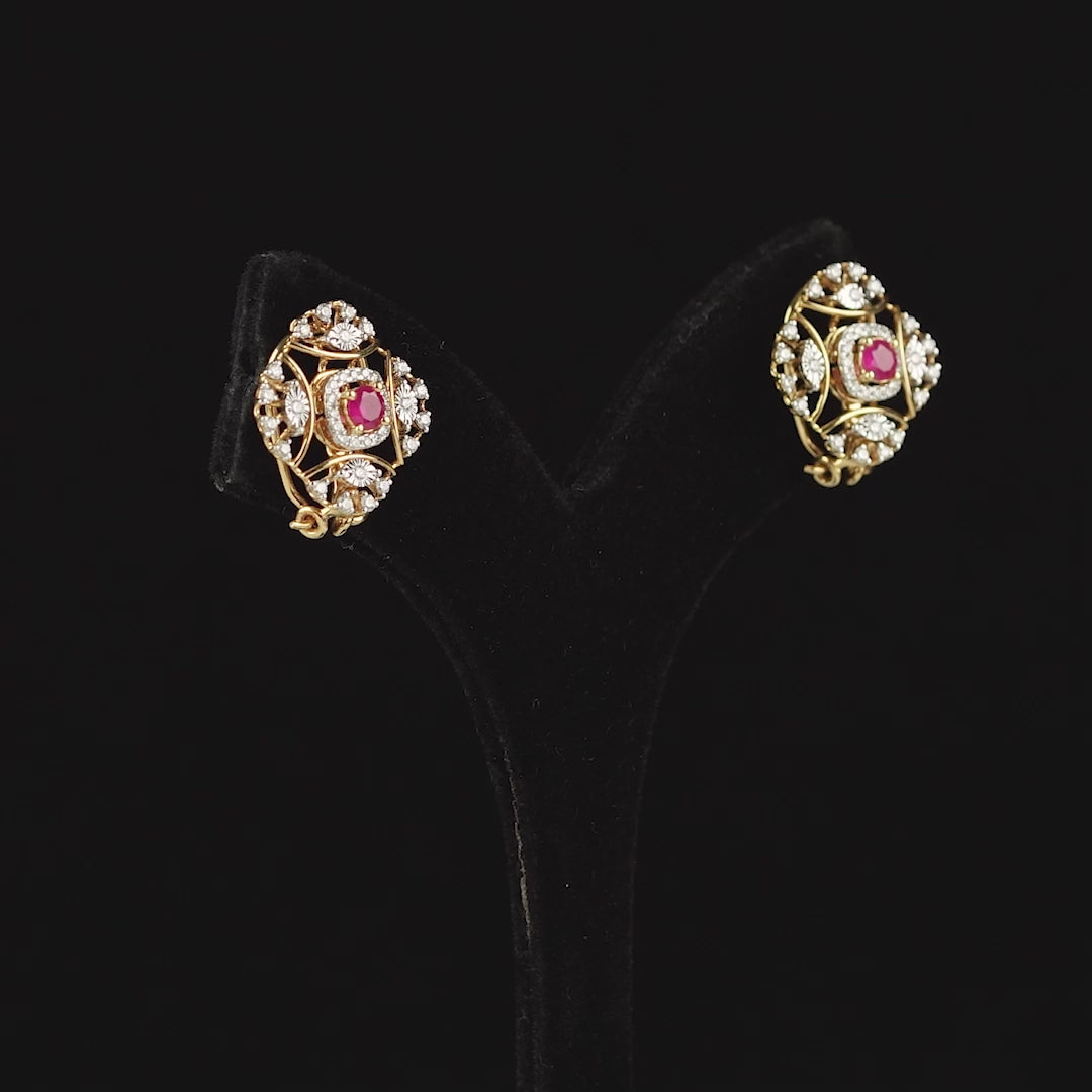 Square Diamond Stud Earrings