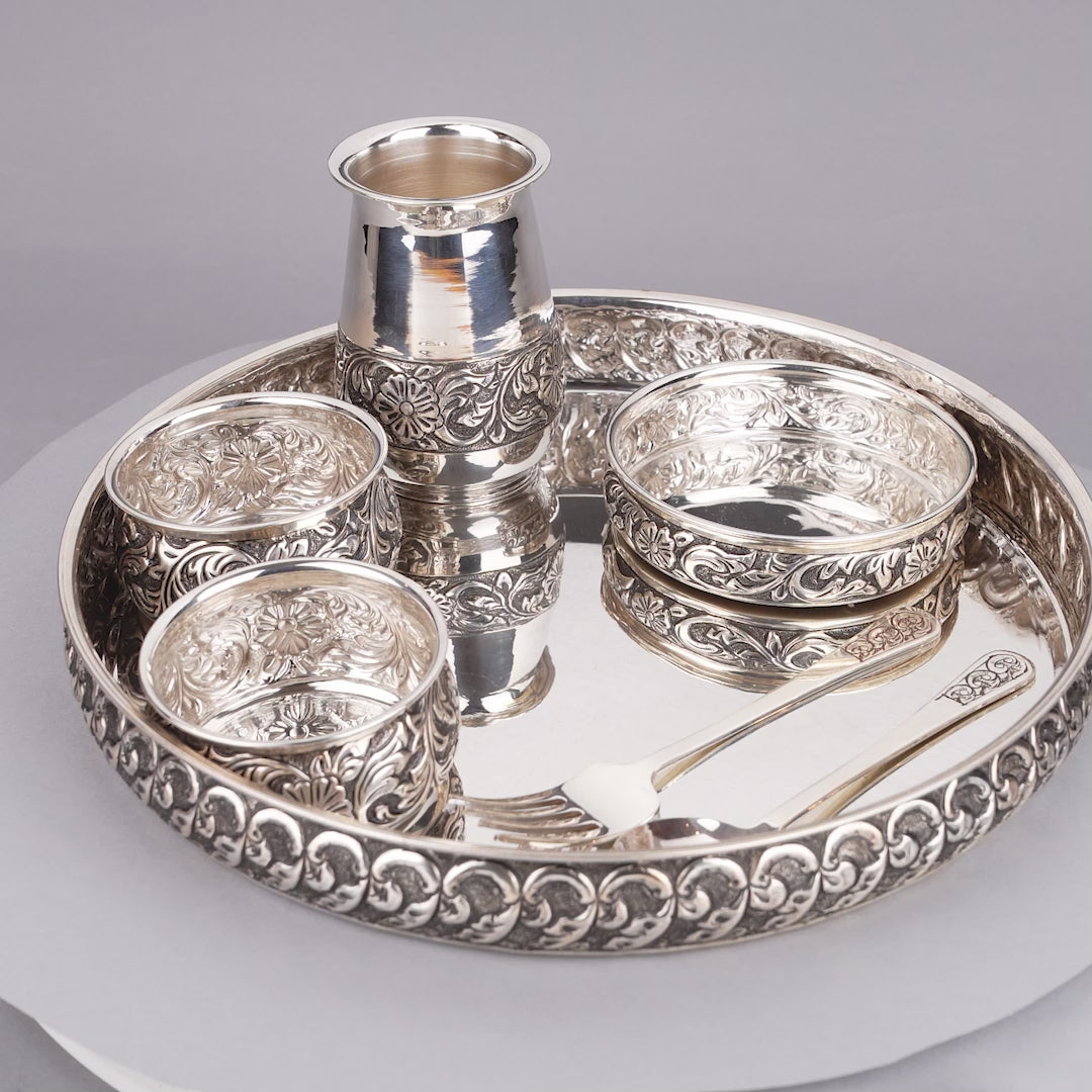 Silver Dinner Set and Plate