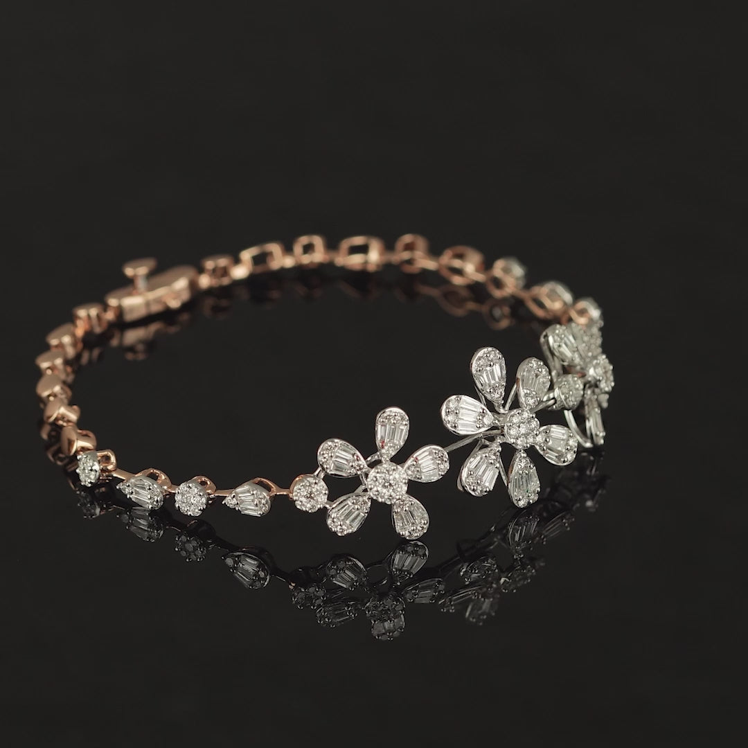 Flower Diamond Tennis Bracelet