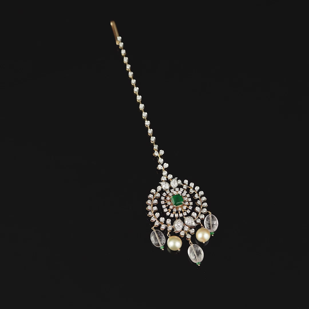 Diamond Maang Tikka in Floral Motif