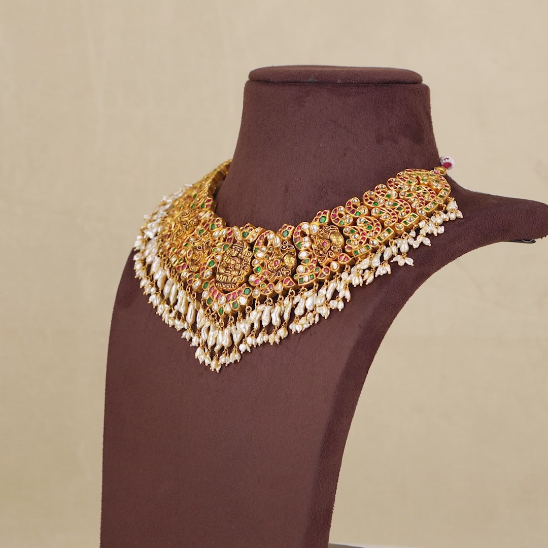 22k Gold Polki Ruby Choker