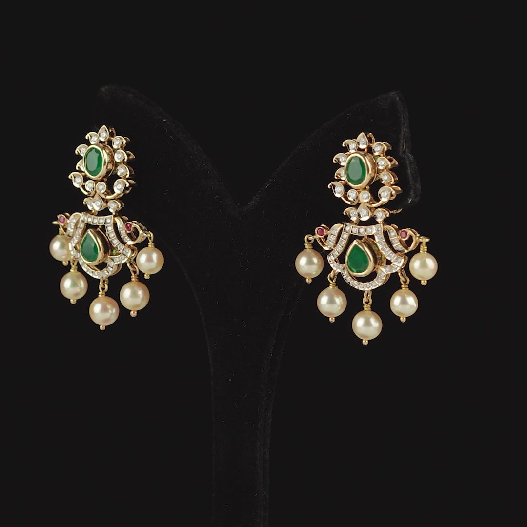 Flower Diamond Jhoomer Earrings