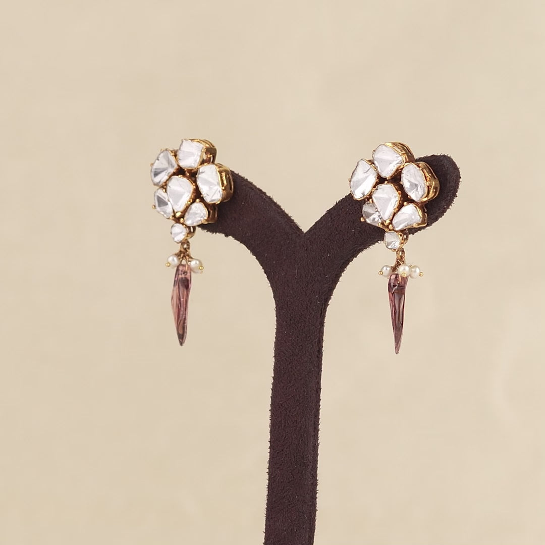 22k Gold Polki Studed Earrings