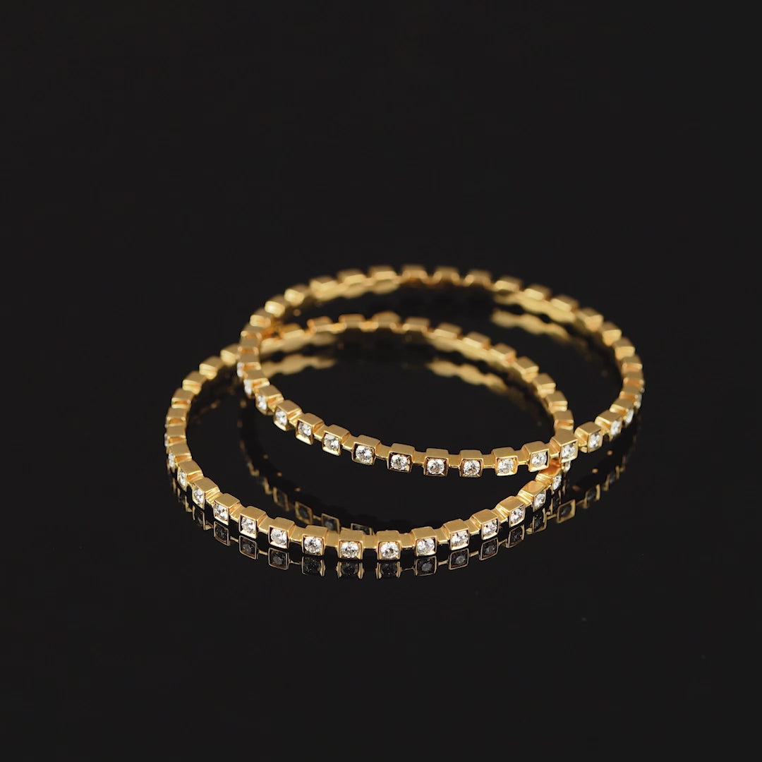 Classy Single Line Diamond Bangle Sets