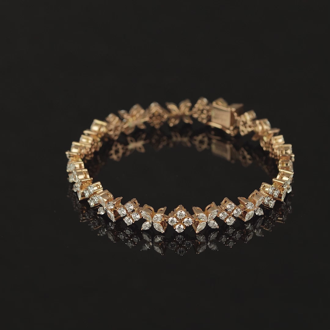 Floral diamond bracelet