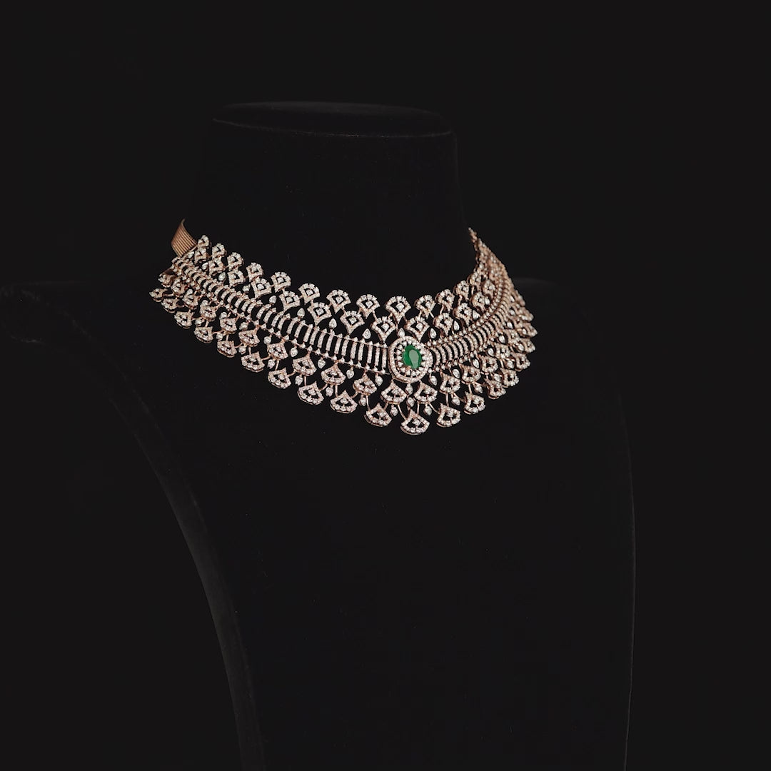 pear shaped Diamond ruby choker