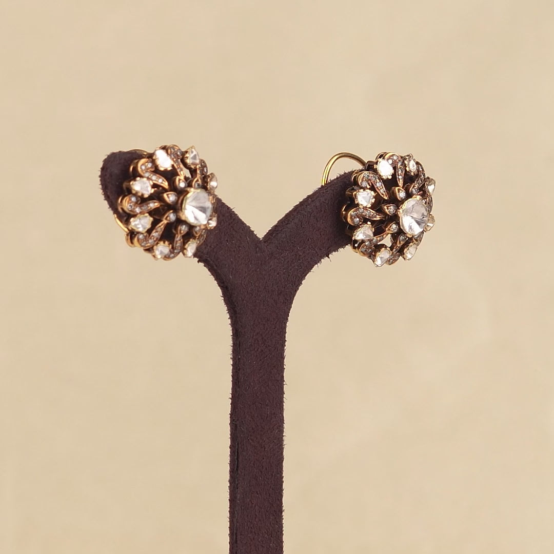 18k Victorian Studed Polki Earrings