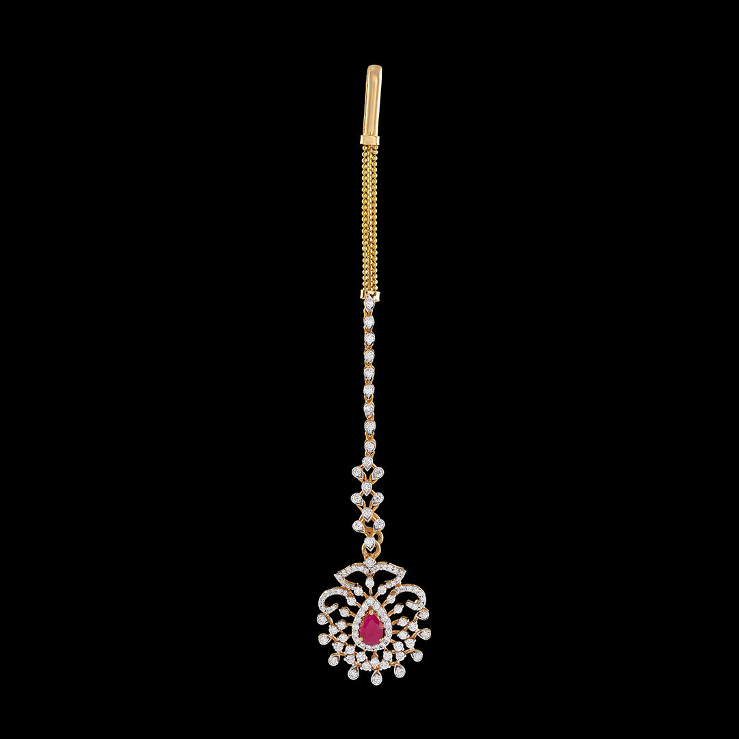 Diamond Maang Tikka JDGMT0080 - Krishna Jewellers Pearls and Gems
