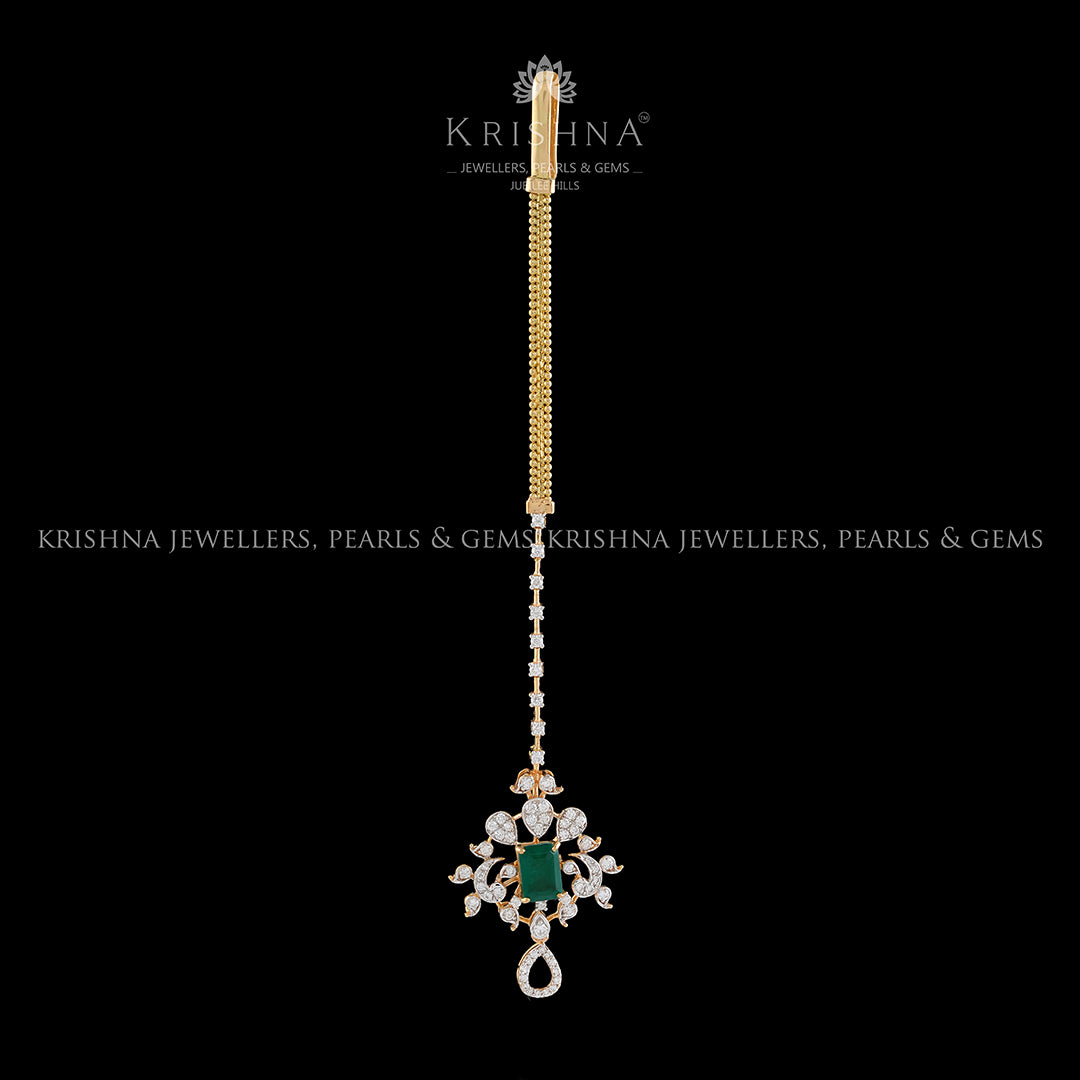Elegant Diamond Maang Tikka - Krishna Jewellers Pearls and Gems