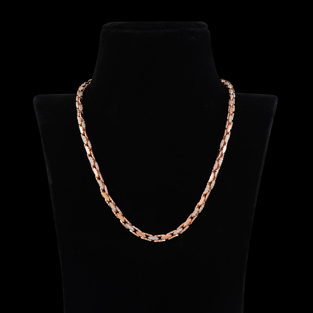 Diamond Chain in Rose Gold - Krishna Jewellers Pearls and Gems