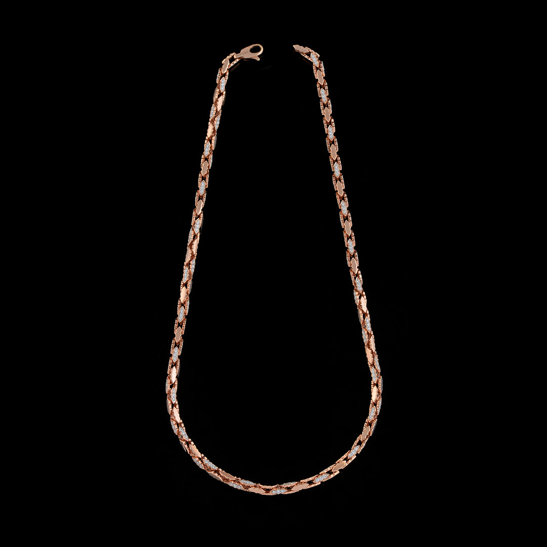 Diamond Chain in Rose Gold - Krishna Jewellers Pearls and Gems