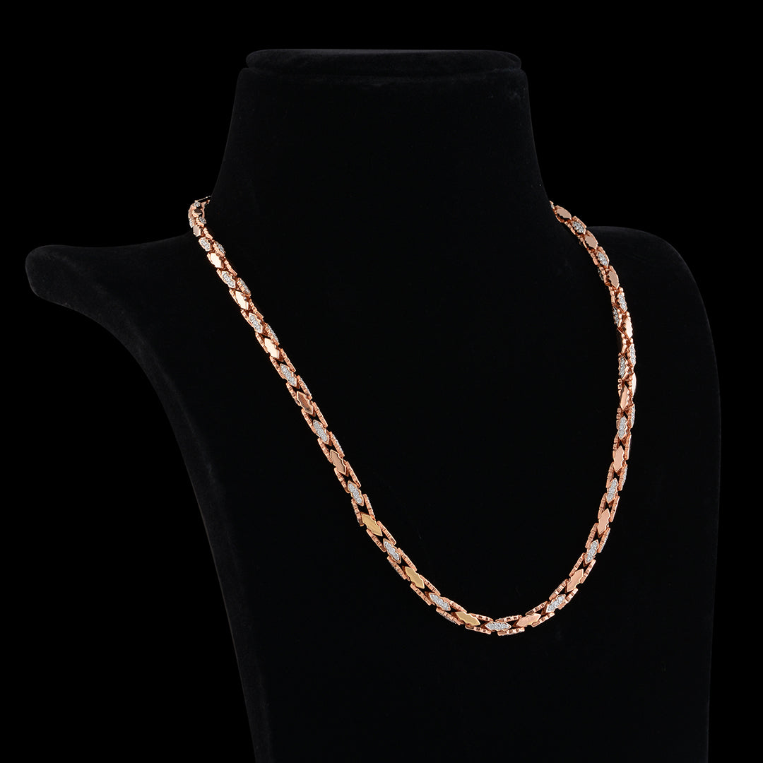 Diamond Chain in Rose Gold - Krishna Jewellers Pearls and Gems