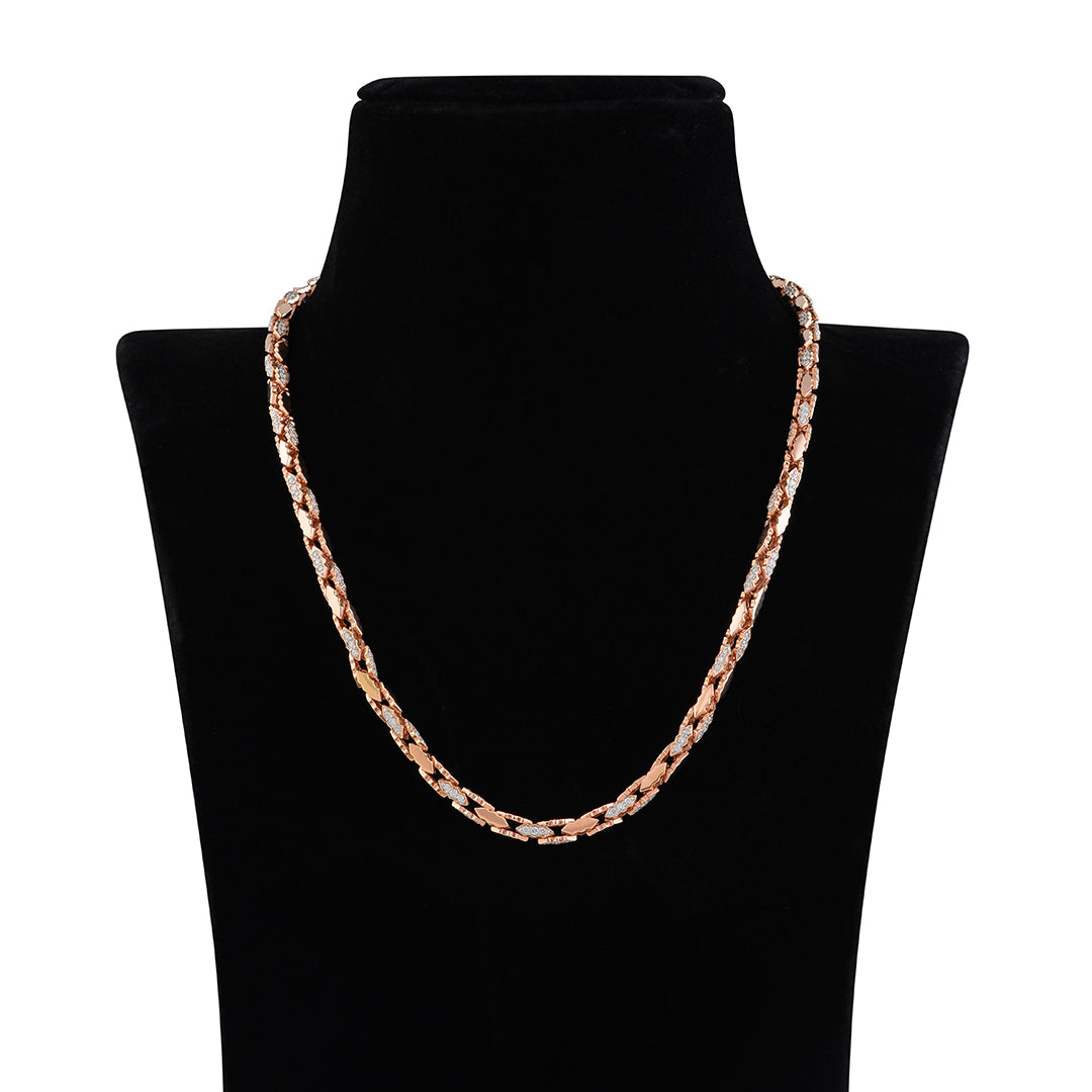 Diamond Chain in Rose Gold - Krishna Jewellers Pearls and Gems