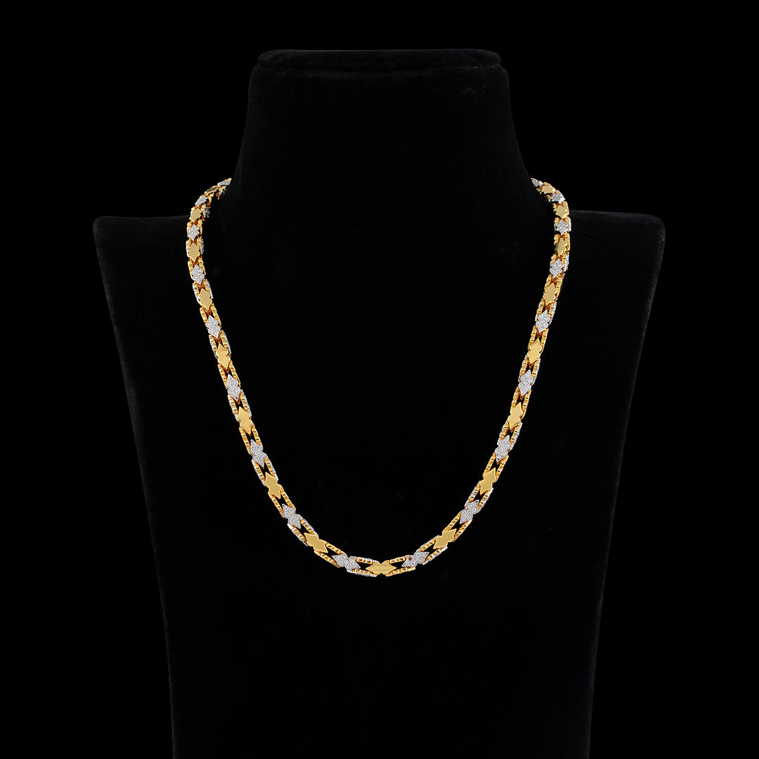 Diamond Long Chain in Rose Gold - Krishna Jewellers Pearls and Gems