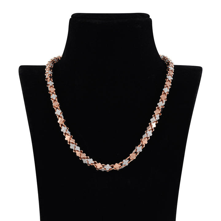Diamond Chain in Rose Gold with Glossy Finish - Krishna Jewellers Pearls and Gems