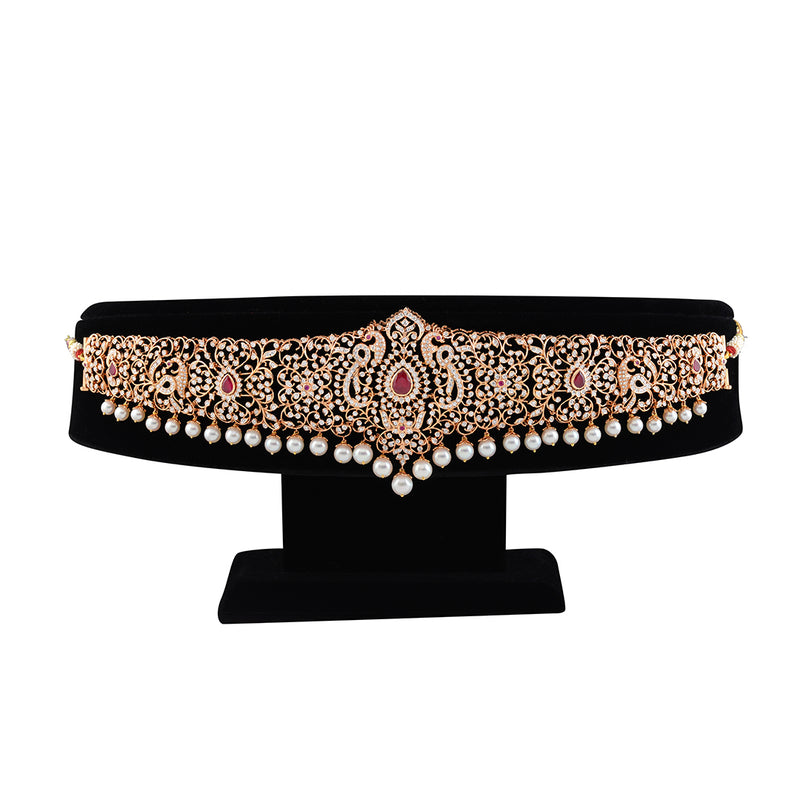 Diamond Vaddanam in Peacock Motif