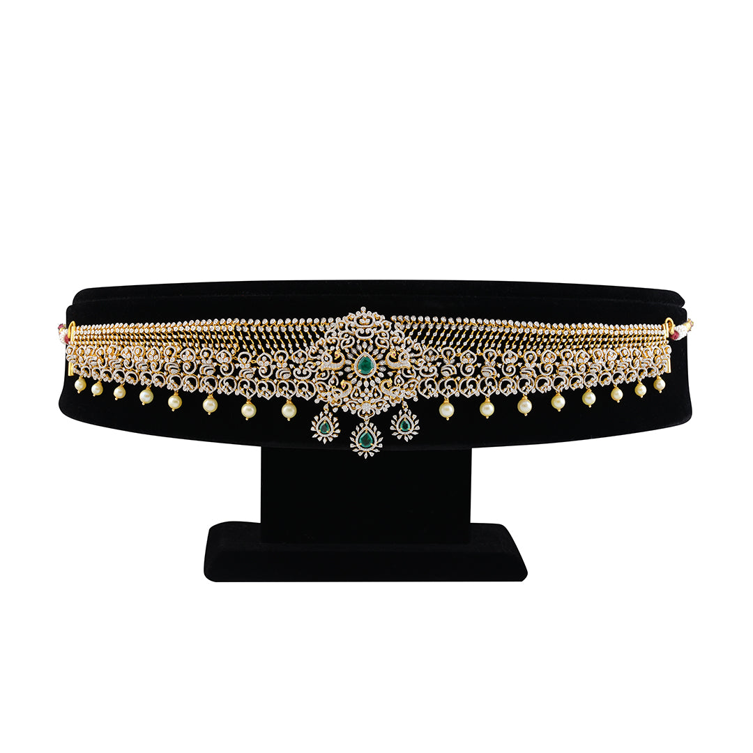 Traditional Diamond Vaddanam - Krishna Jewellers Pearls and Gems