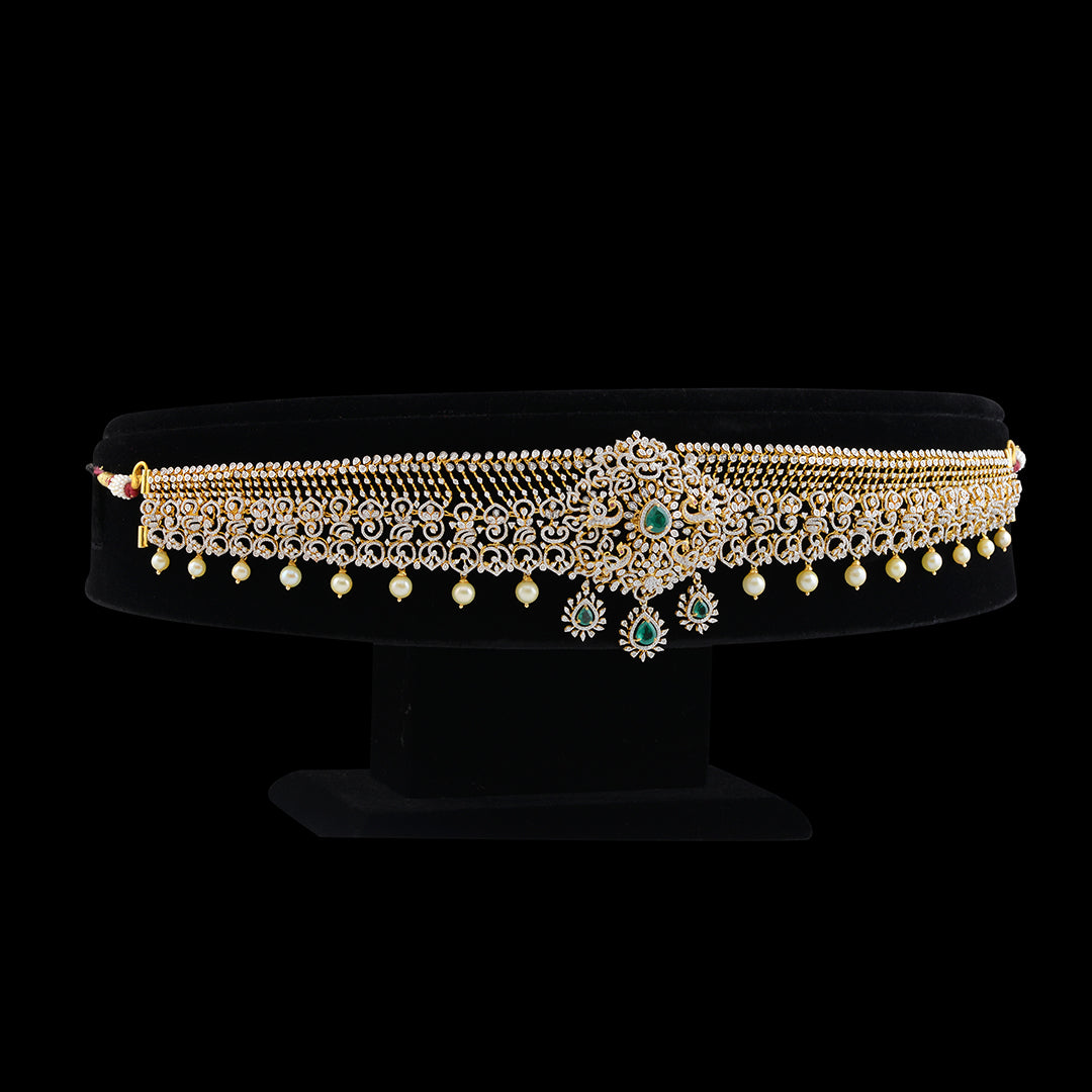 Traditional Diamond Vaddanam - Krishna Jewellers Pearls and Gems