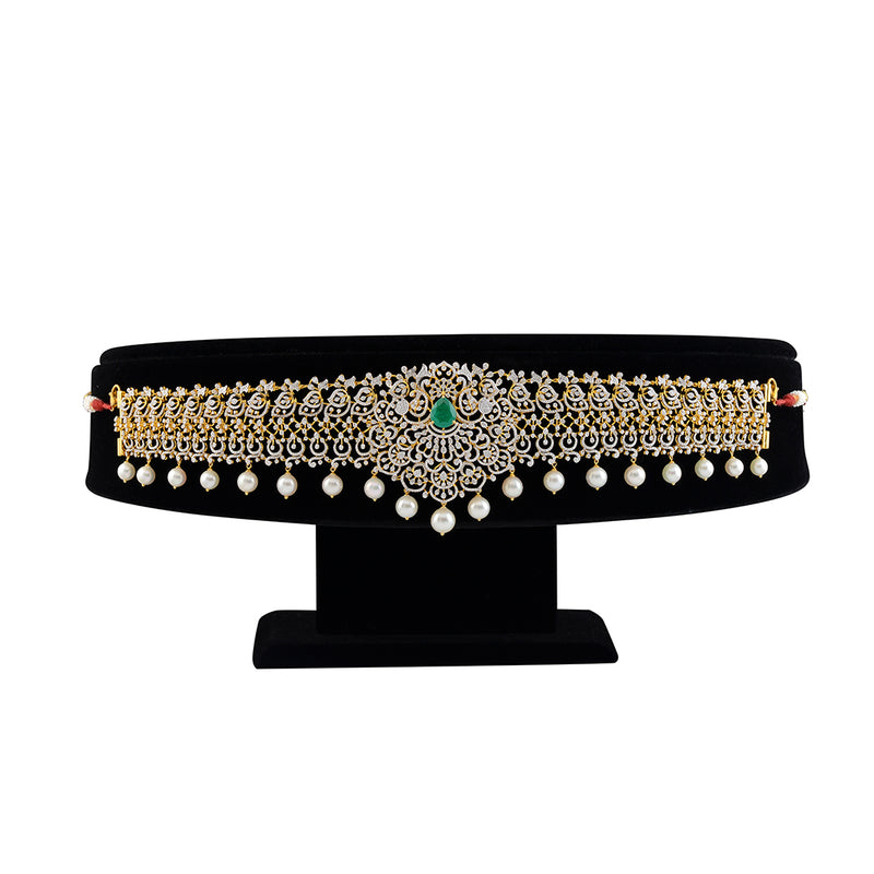 Diamond Vaddanam with Pearls Hanging