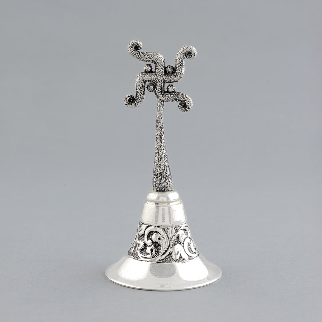 Silver Swastik Pooja Bell - Krishna Jewellers Pearls and Gems