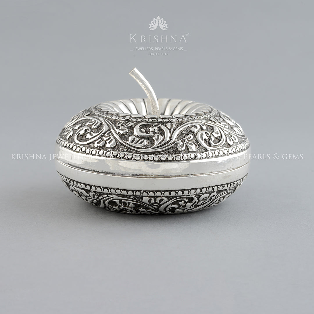 Silver Floral 92.5 Pure Box - Krishna Jewellers Pearls and Gems